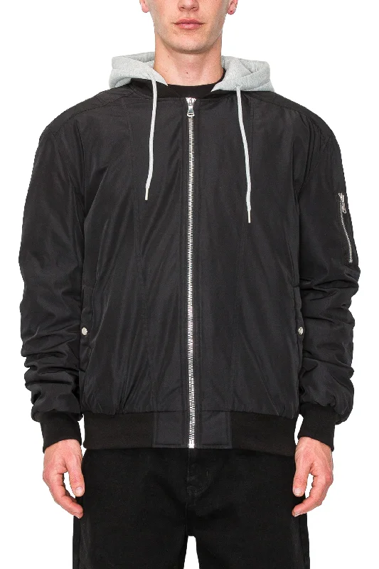 Layered Styles Men's Oversized Hooded Bomber Jacket