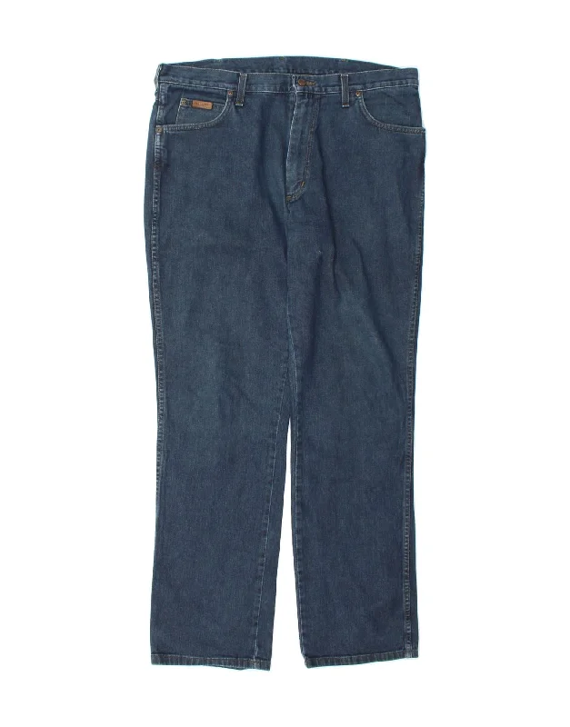Cozy Jackets WRANGLER Mens Regular Fit Straight Jeans W38 L32 Navy Blue Cotton