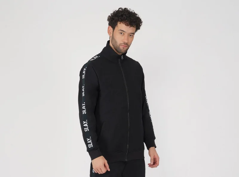 Casual Fits SLAY. Classic Men's Limited Edition Black Bomber Jacket