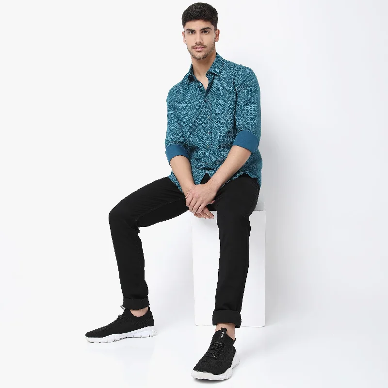 Smart Wear Slim Fit Printed Shirt