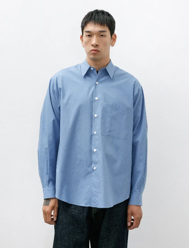 Trendy Shoes Washed Finx Twill Big Shirt Blue