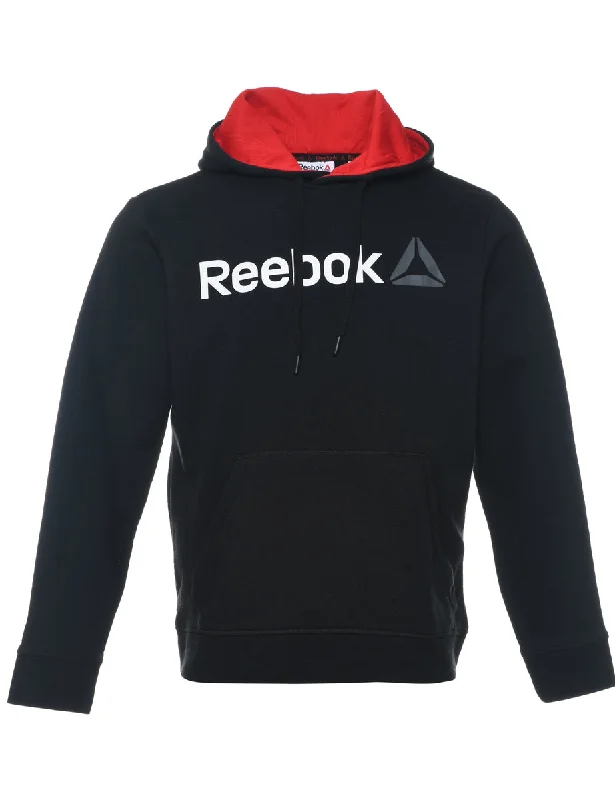 Streetwear Clothing Reebok Black & Grey Printed Hoodie - S